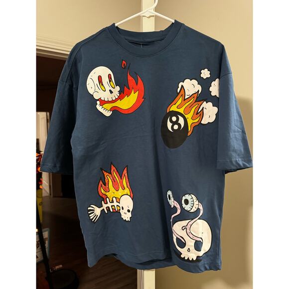 American Garage Flame and Skeleton T-shirt - Picture 4 of 7